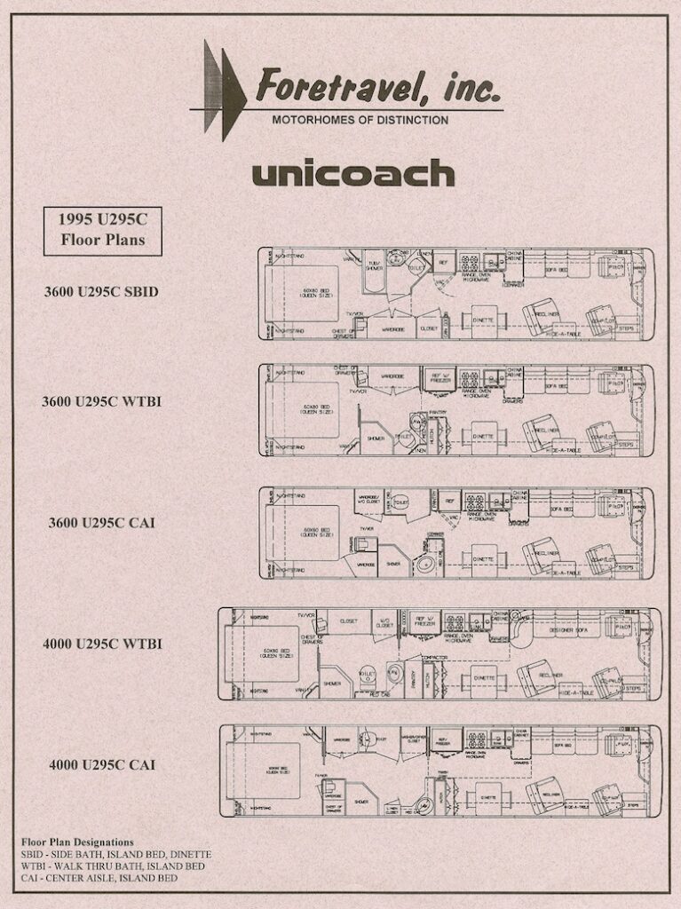 1995 Foretravel U295C Floorplan - All Things Foretravel